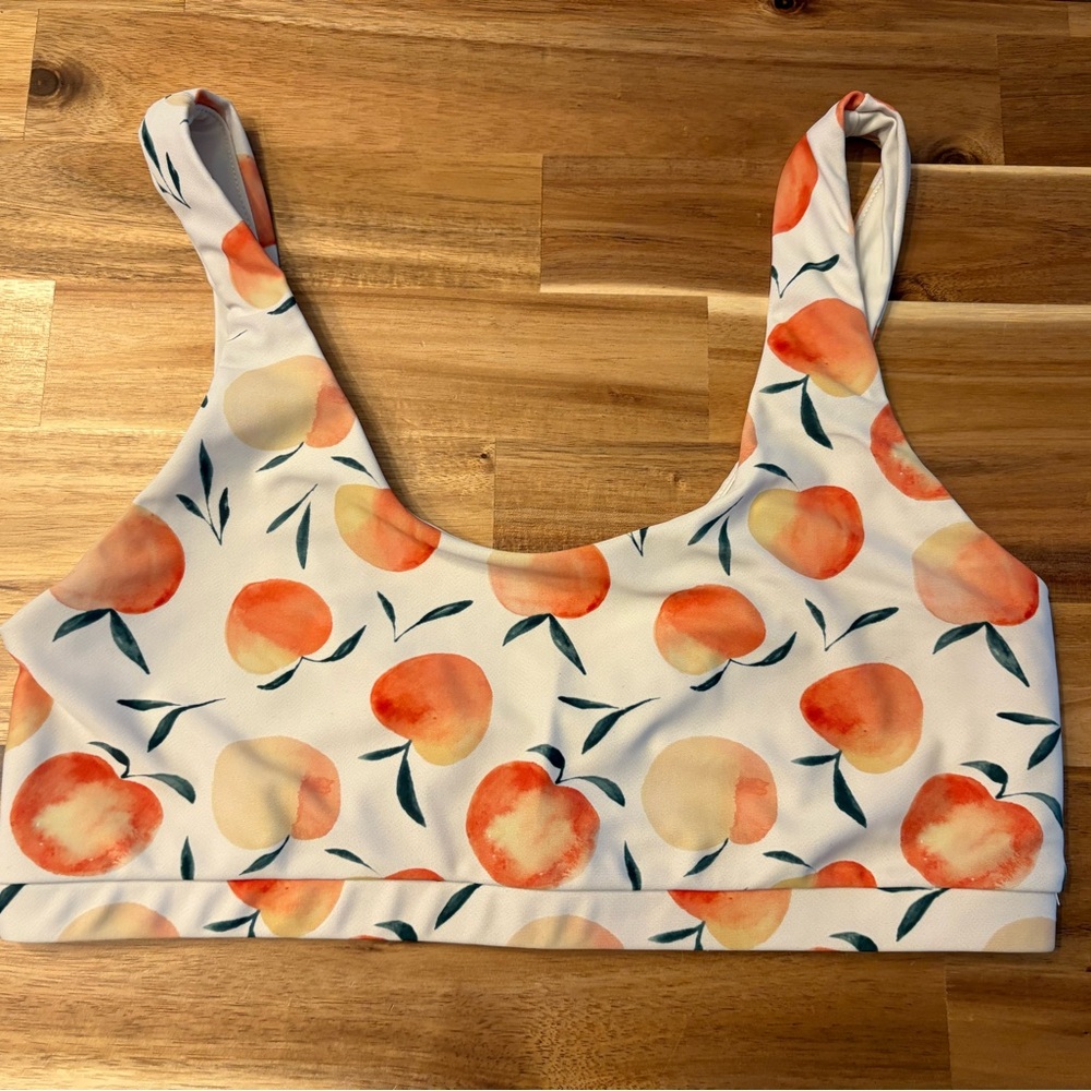 Current Tyed Peach Print Swim Top